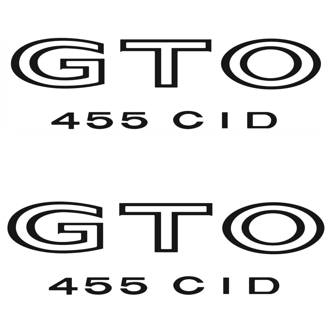 RestoParts Black Body/Fender Decal Set 1970-1973 Pontiac GTO 455 HO Engine