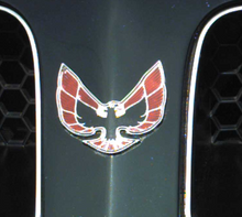 Load image into Gallery viewer, OER Red and Black Front End Bird Emblem For 1974-1976 Firebird and Trans AM

