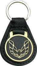 Load image into Gallery viewer, 2 Pack Leather Keychain Ring W/ Gold Wings Up Bird Pontiac Firebird and Trans AM
