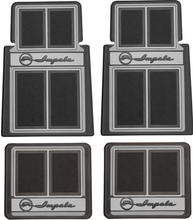 Load image into Gallery viewer, OER 4 Piece Black/Gray Carpeted Floor Mat Set 1958-1992 Chevy Impala Models
