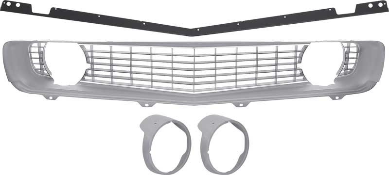 OER Standard Grill Kit With Headlamp Bezels W/O Chrome Ring 1969 Chevy Camaro