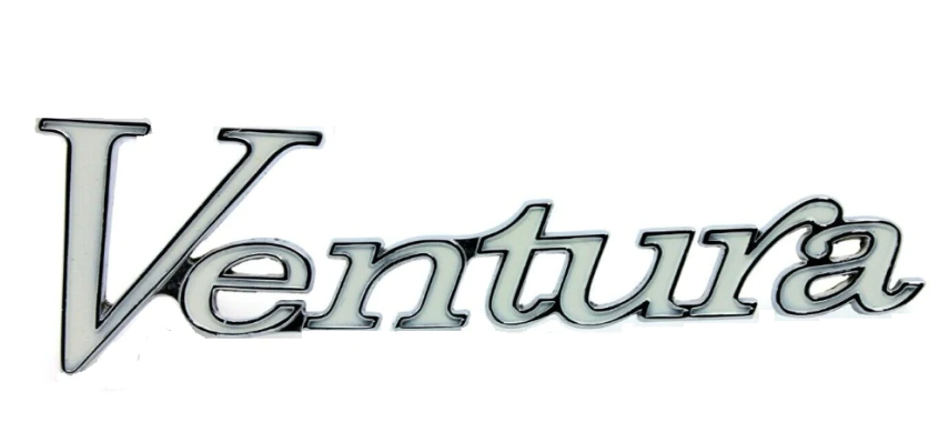 Chrome Script Fender Emblem For 1971-1977 Pontiac Ventura Models USA Made
