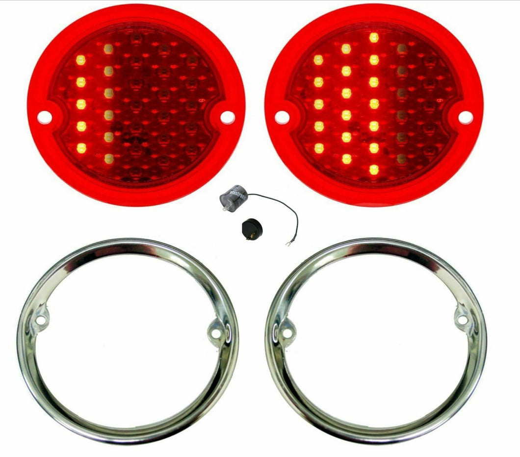 United Pacific LED Sequential Tail Light & Bezel Set 1955-1959 Chevy GMC Truck