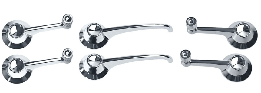 OER Inner Door Handle and Window Crank Kit For 1964-1965 Ford Mustang Models