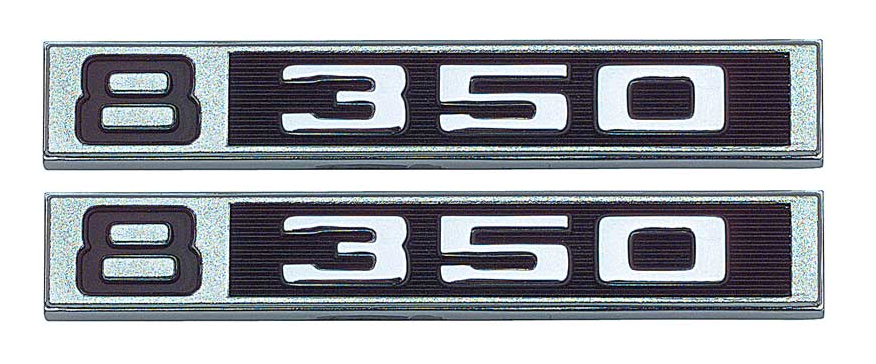 OER Front Fender 8/350 Emblem Set 1969-1972 Chevy and GMC Pickup Trucks