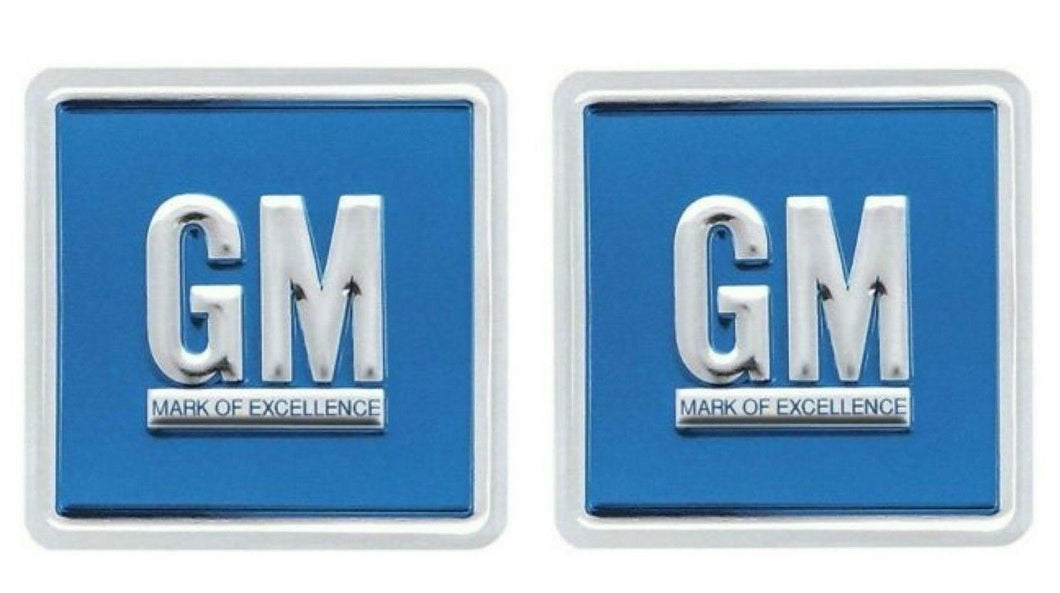 GM Emblem Door Decal Set Embossed Blue 1967-74 Camaro Nova Impala Firebird