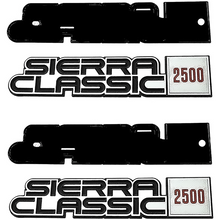 Load image into Gallery viewer, OER Reproduction Front Fender Emblem Set For 1981-1986 GMC Sierra Classic 2500
