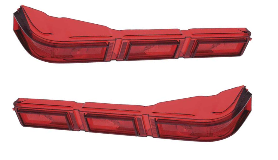 OER Reproduction Left and Right Tail Lamp Lens Set For 1966 Chevy Impala Models