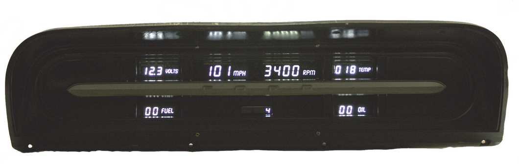 Intellitronix White LED Digital Gauge Cluster 1967-1972 Ford Truck Models