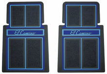 Load image into Gallery viewer, RestoParts Blue Rubber Plasticolor Floor Mat Set 1964-87 El Camino Stamped Logo
