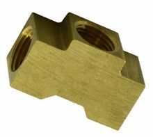 Load image into Gallery viewer, Brass Brake Line Tee 7/16&quot;-24 Female Inverted Flare All Sides for 1/4&quot; Tube

