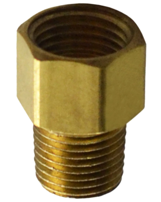 Brass Inverted Flare Brake Line Adapter Fitting 1/8 NPT Male to 7/16-24 Female