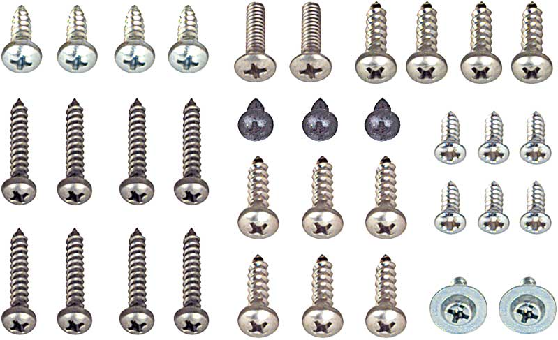 35 Piece Exterior Screw Set For 1970-1973 Chevy Camaro W/O Wheel Well Screws