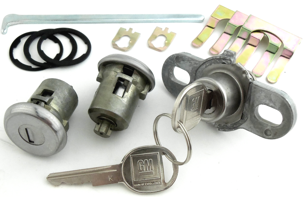 Door and Trunk Lock Set With Keys For 1970-1973 Pontiac Firebird and Trans AM
