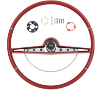 Load image into Gallery viewer, OER Red Steering Wheel Kit and Horn Button 1963 Chevy Impala Bel Air Biscayne
