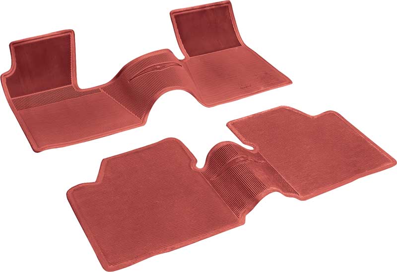 OER M62002 1962-1964 Chevy II Nova 2 Piece Floor Mat Set Red With Bowtie