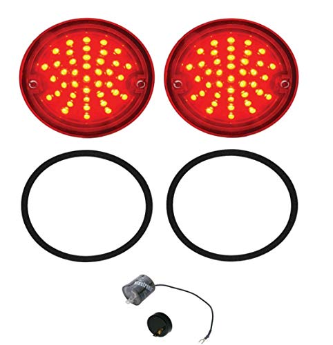 United Pacific LED Tail Light and Gasket Set 1955-1959 Chevy and GM Stepside Truck With LED Flasher